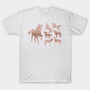 Sparkling rose gold unicorns T-Shirt